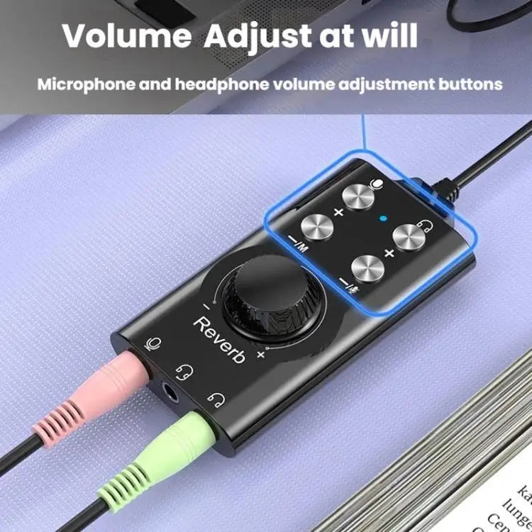 Voice Changing Wireless  USB Type-C To 3.5mm 7.1 Surround Sound Computer Voice Changer External Sound Effects Mixer Card For Mobile Phones Computer Laptop Connecting Live Streaming Broadcast