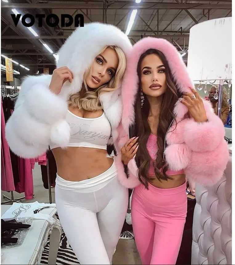 NEW Arrivals S-3XL Plus Size 15 Colors Autumn Winter Warm Faux Fur Jacket for Women's Fluffy Fur Coats Trendy Bubble Outerwear Coat Women Winter Apparel Supplies