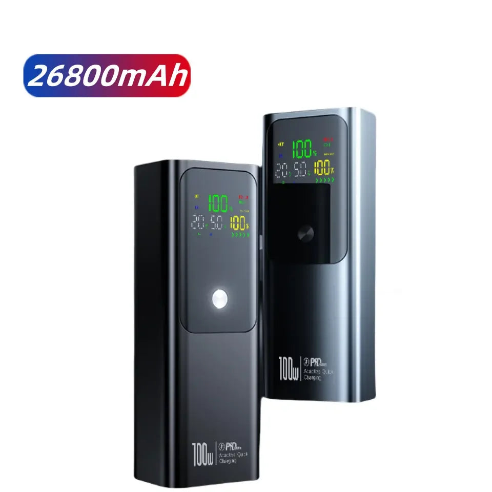 Laptop Power Banks 26800mah Fast Charging PD 100W Portable Phone Mobile USB Charger Power Bank for Laptop Computer Accessories Electronic Supplies