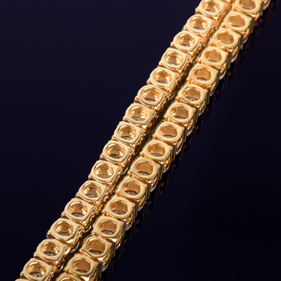 Luxury Gold Color Chain 4mm 5mm 6mm One Row Zircon Necklace Link For Men Women Hip Hop Jewelry Accessories