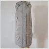 10 Colors S-5XL Plus Size Women's Autumn Spring Solid-Color Hooded Single-Button Mid-Length Cotton Long  Vest Coat Cardigan Outerwear Top  Fashion Women Casual Apparel Supplies