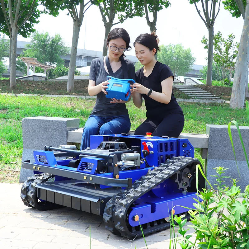 Professional Robot Wireless Rotary Mowers24V/1200W Robotic Cordless AI Smart Robot Grass Cutter Machine RC Wheel Lawn Mower for Farms & Home Gardens Max 150mm DIY Petrol/Gas