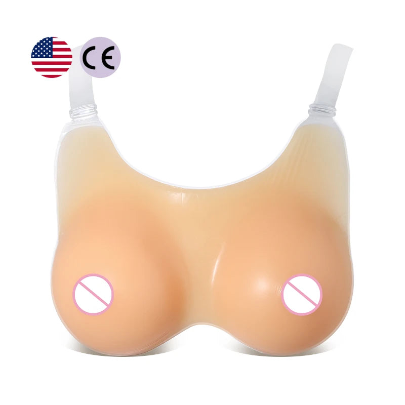 100% Silicone S/M/L/XL (600-800-1000- 1200g )One-Piece 100% Silicone Breast Implants Forms for Crossdresser, CE Mark, New Design Breast Enhancer Underwear Products