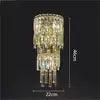 Home Villa  Modern Luxury Crystal Bedside Wall Lamp Living Bedroom Background Decoration Wall Fitting Hotel Lobby Corridor Wall Light