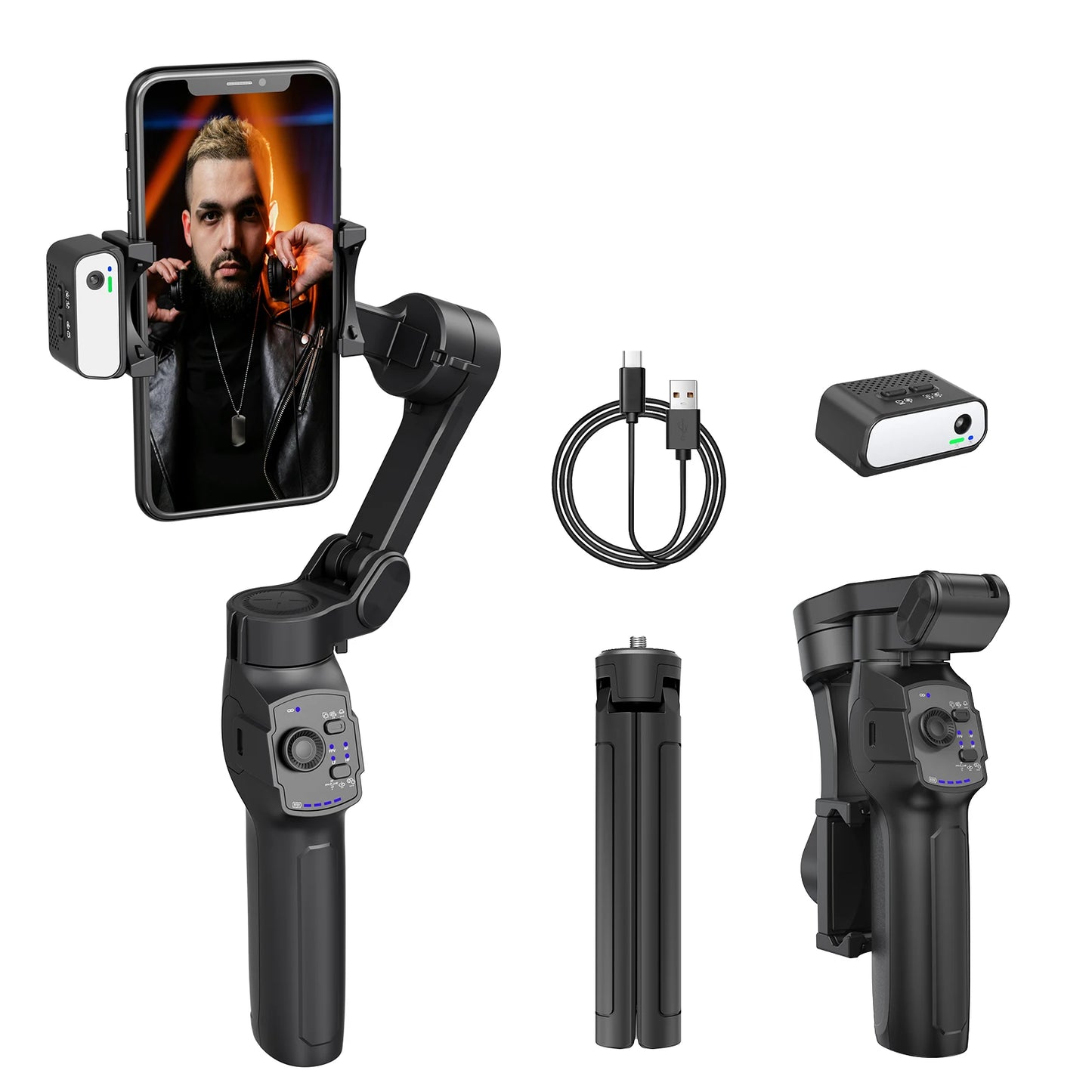L9 Lite Professional  AI Auto Face Tracking  Gimbal with Stable Tripod 360 View Foldable Smartphone Stabilizer for Outdoor Vlog Live Streaming TikTok YouTube Videos