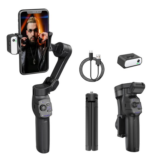 L9 Lite Professional  AI Auto Face Tracking  Gimbal with Stable Tripod 360 View Foldable Smartphone Stabilizer for Outdoor Vlog Live Streaming TikTok YouTube Videos