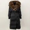 Customer Most Loved 5 Colors S-2XL Women Winter Warm Top Quality Puffer Long Coat Down Padding Snow Outerwear Jacket With Natural Fox  Fur Collar Ladies Winter Apparel Supplies