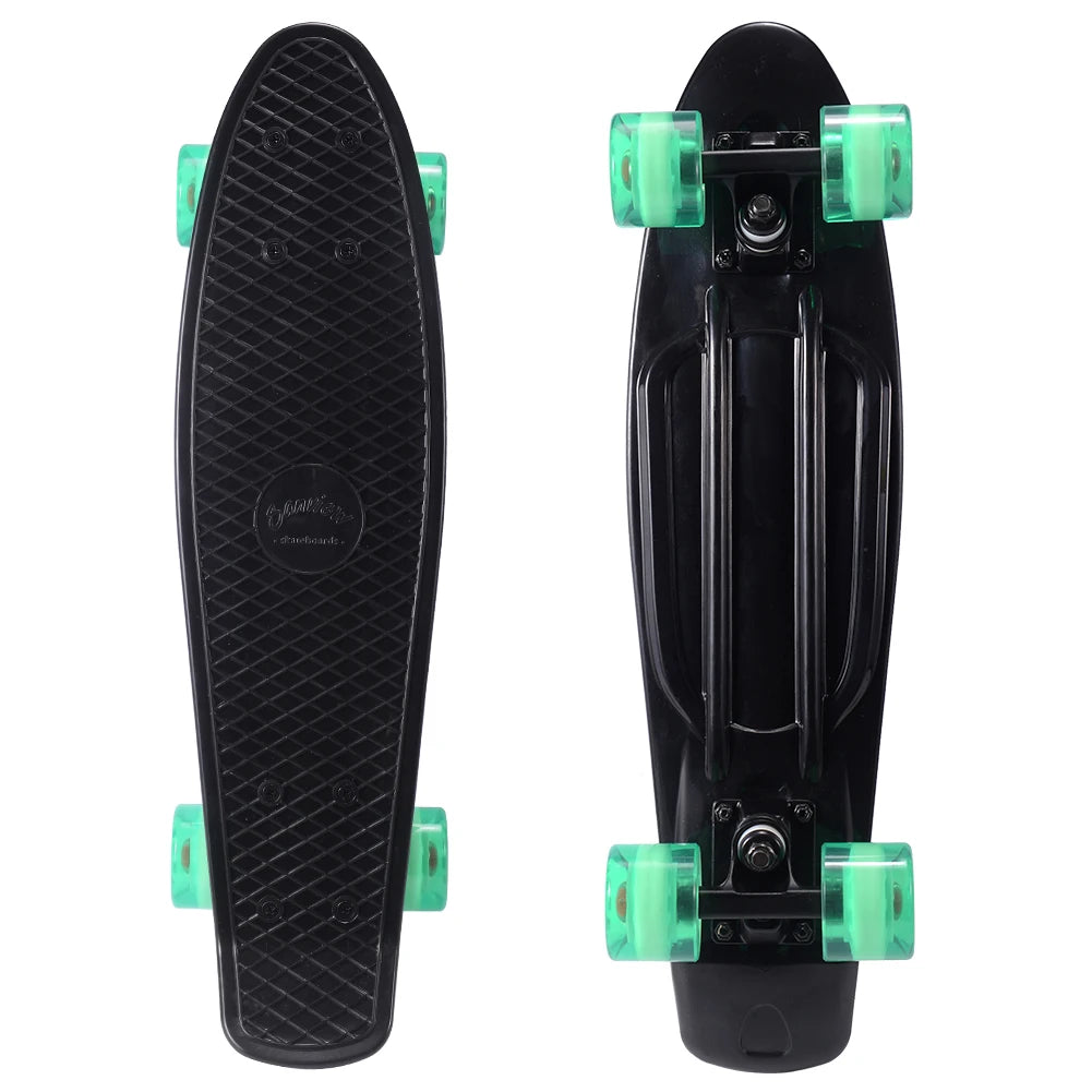 4 Colors Aluminum Trucks Professional Skateboards Penny Board 22 Inch 22*6'' Sturdy PP Plus Fiberglass Deck Mini Cruiser Skateboard for Boys and Girls with EN13613 Outdoor Sport Activities Supplies
