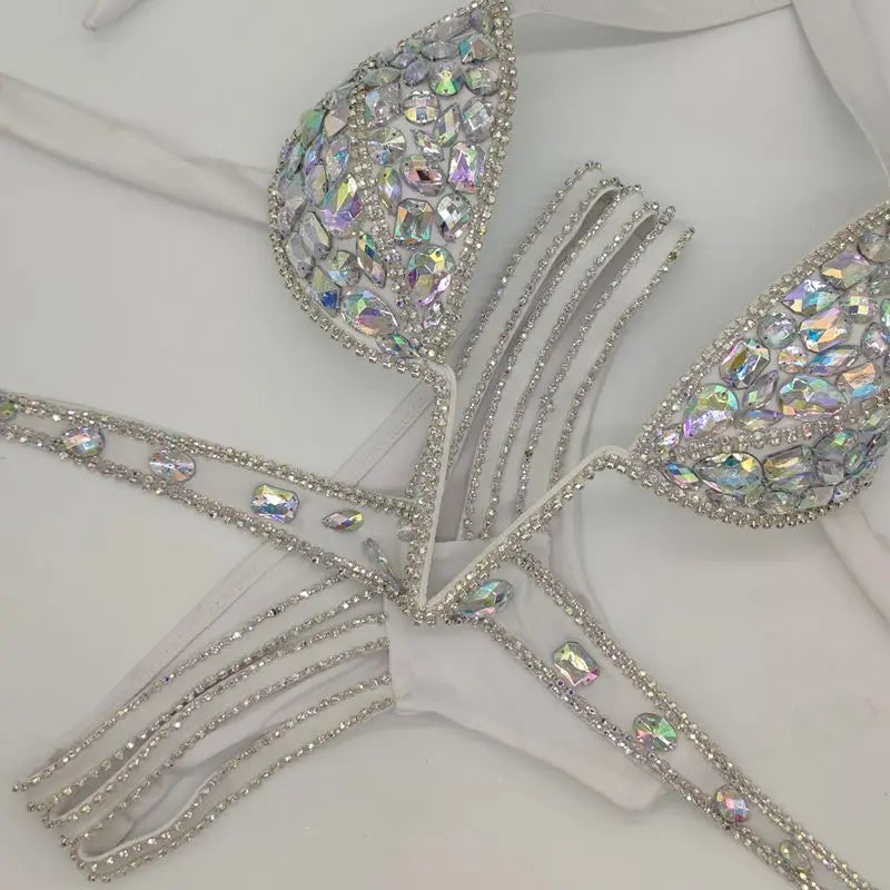 NEW Arrivals 9 Colors Sexy Women Diamond Push Up Crystal V Collar Rhinestone Swimwear Hot Selling Bathing Suit Girls Ladies Luxury Summer Beach Wear