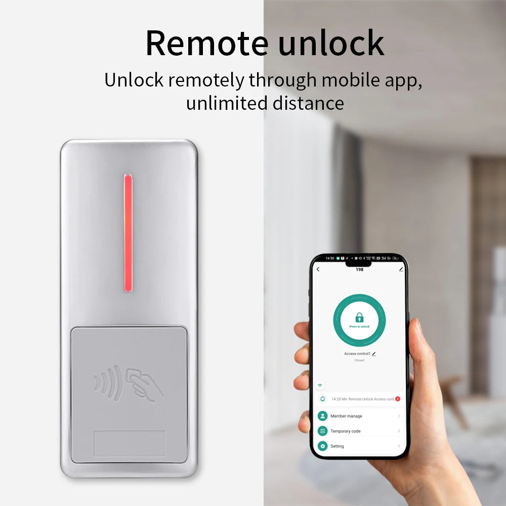NEW Arrivals Home Villa Hotels Office H18 WI-FI  APP TUYA 125Khz/13.56MHZ RFID Access Control  IP67 Waterproof Anti-Vandal Temporary 10000 User Remote Unlock Home Smart Devices Security Supplies