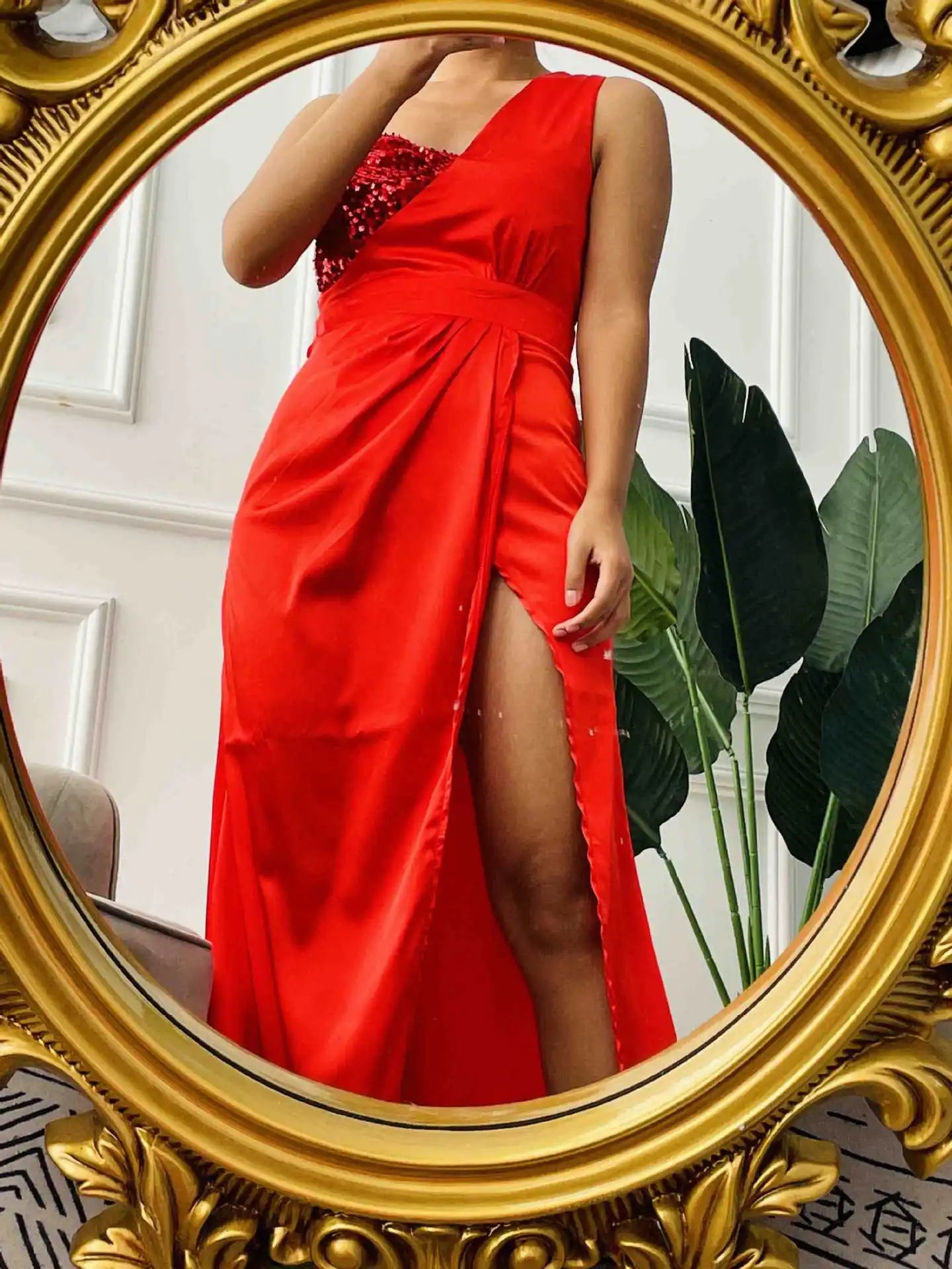 Boutique HOT SALE High -Quality Hot -Selling After Wedding Bridal Party Sexy Temperament Deep V Long -Sleeved Sequins Elegant Long Gown Evening Dress Floor Length Ladies Sexy Apparel Supplies