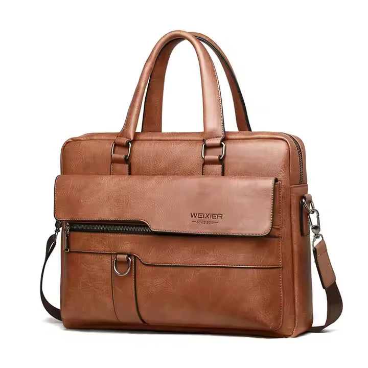 NEW Arrivals Brown/Black Color Men Briefcase Bag High Quality Professional Business PU Leather Shoulder Messenger Bags Office Handbag Laptop Bags