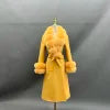 Boutique Gala HOT SALE 15 Colors Cashmere With Natural Real Fox Double Sided Sheep Wool Fur Coat With Real Fox Collar Winter Warm Custom Cashmere Outerwear Coat Evening Business Party Prom Celebrity Clothes