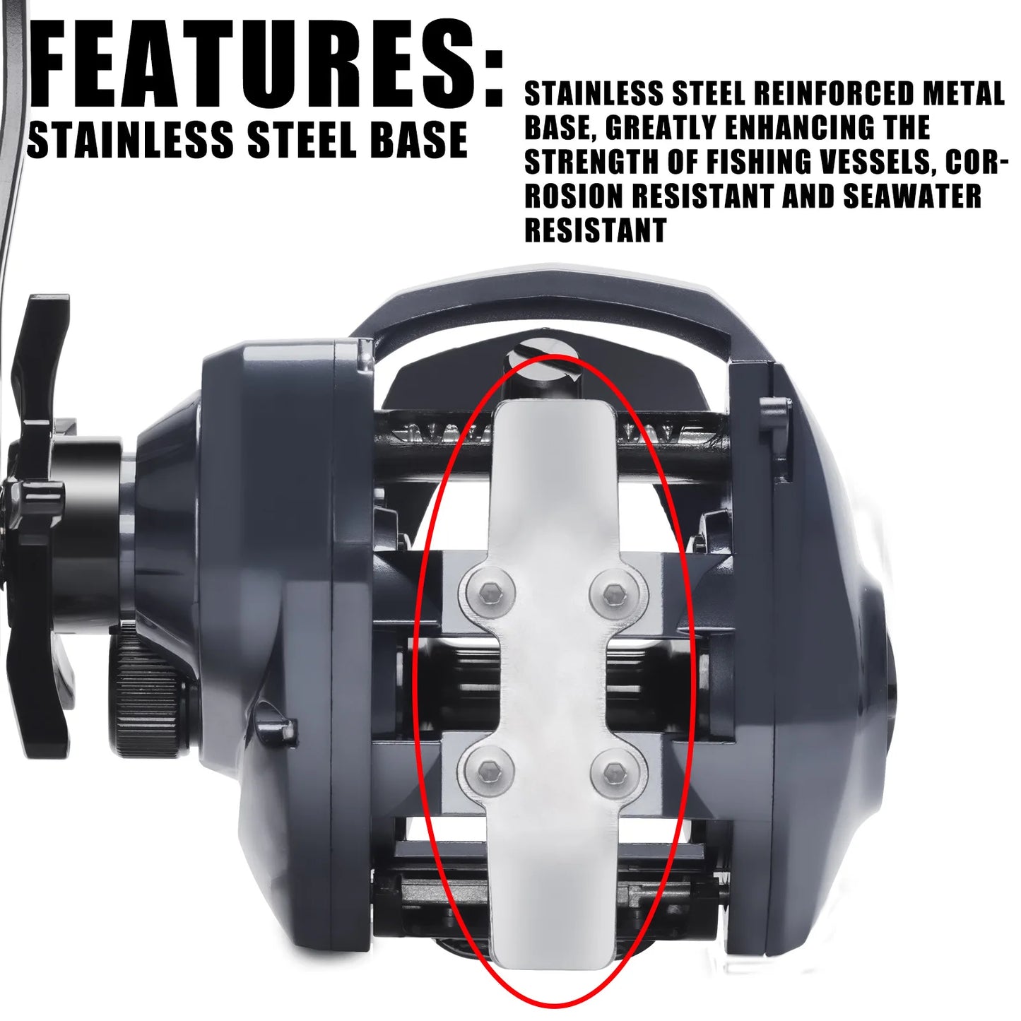 New Water Drop Wheel Baitcasting Reels 6.4:1 Gear Ratio Stainless Steel 236g Right Left Hand Use Blackout Special Thunder Fishing Accessories