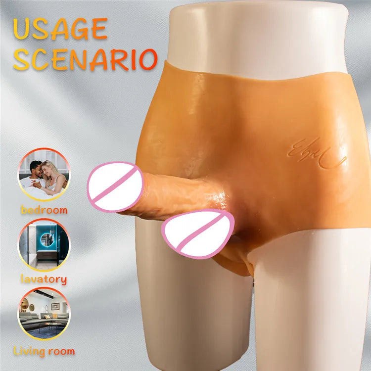 Hot Lesbian Realistic Silicone Vibrator Panty Soft Sexy Toy Shorts and Anal Dildo for Women Wearing Vibrating Panties