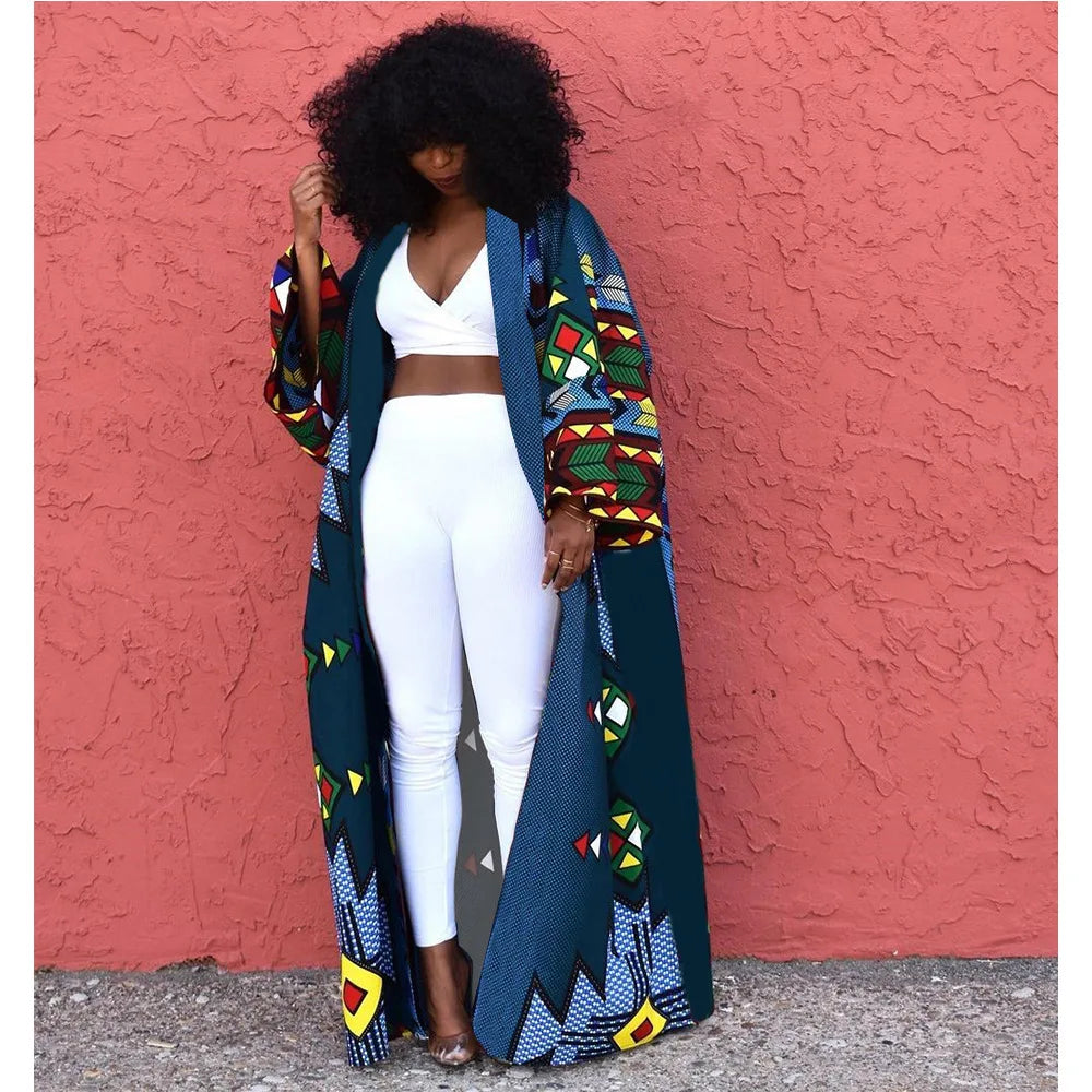 NEW Arrivals S-4XL Plus Size Women's Autumn Spring Long Coat Autumn Winter Retro Hipster Coats Loose Print Cardigan Women Casual Streetwear Clothing Supplies