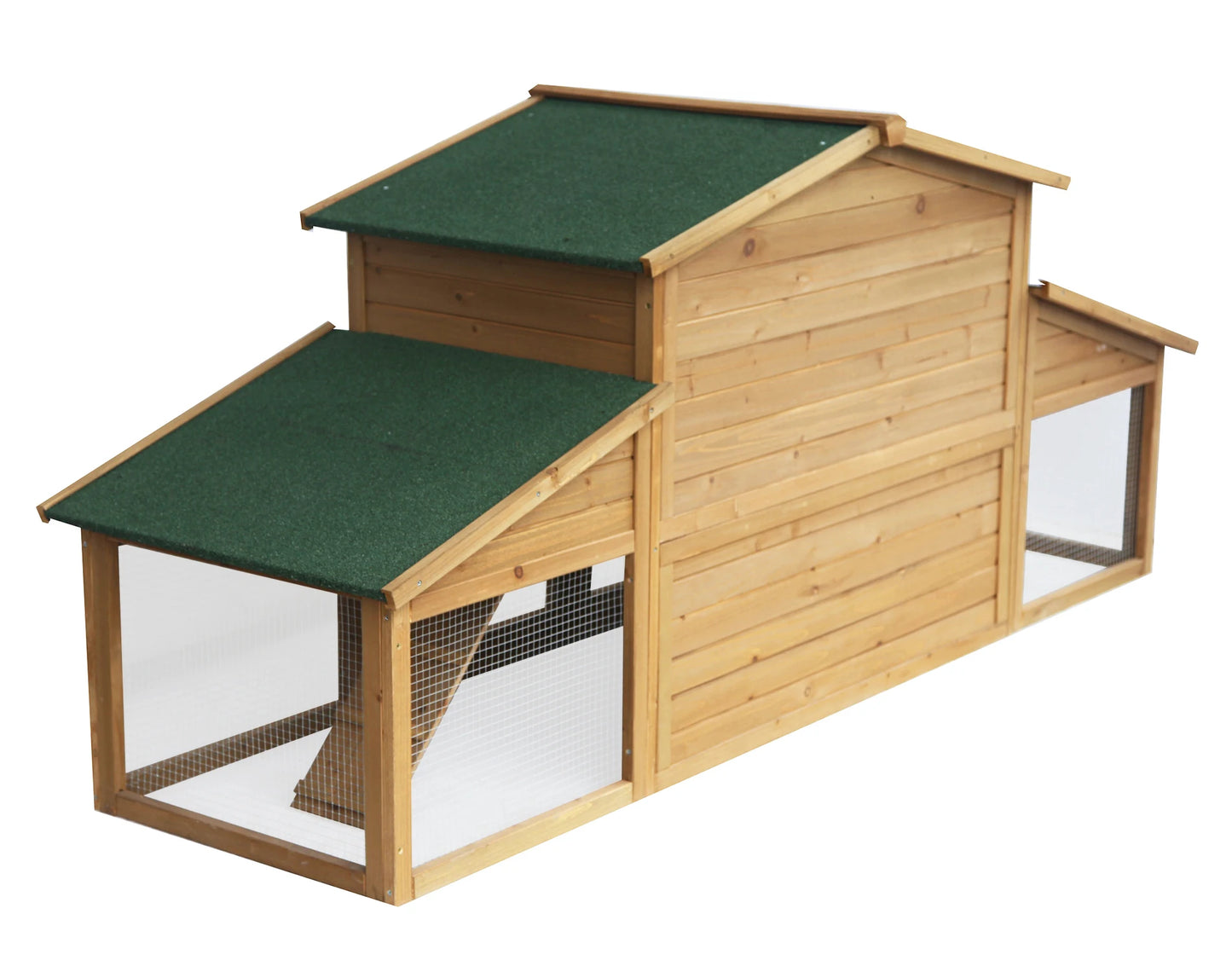 NEW Rabbit Hutch 2 Tier Wood Large Chicken Coop Cage Small Animal Guinea Pigs Pet House Enclosure 230x74x99cm Waterproof 4 Doors Pet Supplies