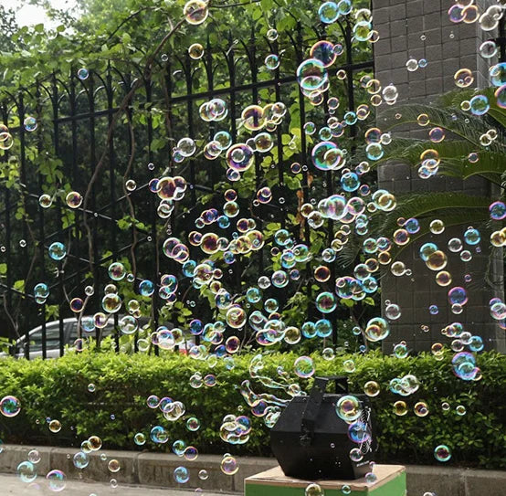 Professional Stage Electric Bubble Machine with Remote Control Kids Birthday Party Wedding Bubble Effect Machine