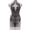 18 Colors One Size (86x45cm) Women's Luxury Rhinestones Crystal  Bodice Appliques Crystal Panel Celebrities Dress Wedding Guest Party Prom Sexy Evening Party Mini Gown Ladies Luxury Clothing Supplies