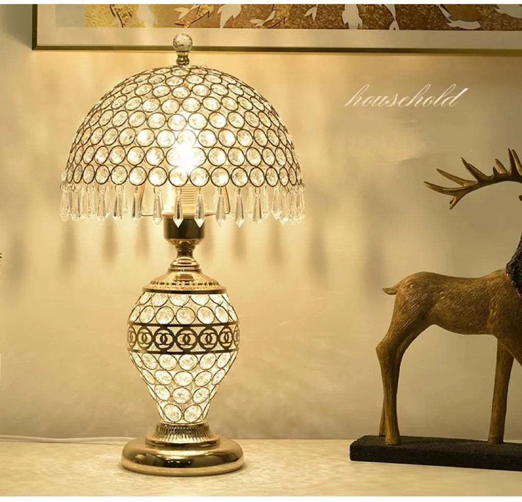 NEW Home Living Room Bedside Luxury Creative Hollow Light Luxury Crystal Reading Lamp European Style Minimalist Modern Desk Lamp Art Decor Home Lighting Accessories