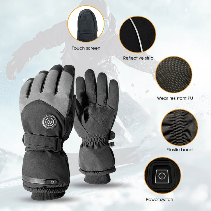 Professional Electric USB Top Quality Rechargeable Minus 40* Heated Gloves Powered Mountaineering Climbing Waterproof Sports Ski Unisex Smart Heating Durable Warm  Alpine Skiers Snowmobile Winter Sports Clothing Accessories