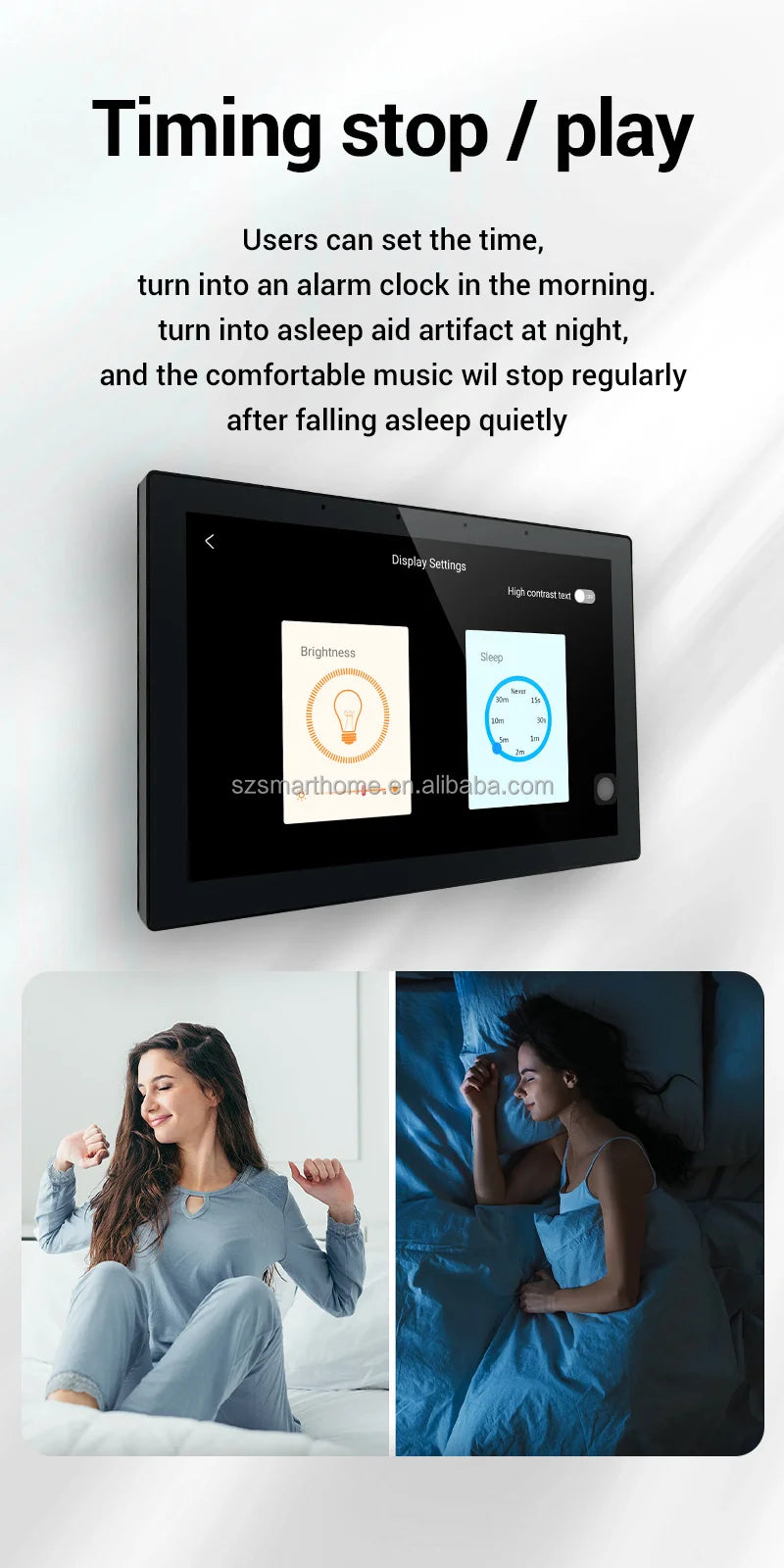 10-Inch Smart Home Wall Amplifier 2 RAM 16 ROM 8-Channel Speaker Output Two Zones Playback Home Theater System Google Play Home Smart Life Supplies