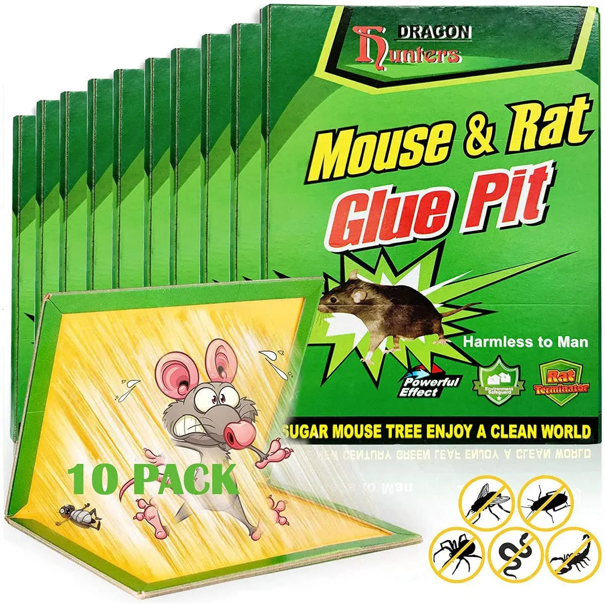 5/10pcs Mouse Board Sticky Mice Glue Trap High Effective Rodent Rat Bugs Catcher Pest Control Reject Non-Toxic Eco-Friendly