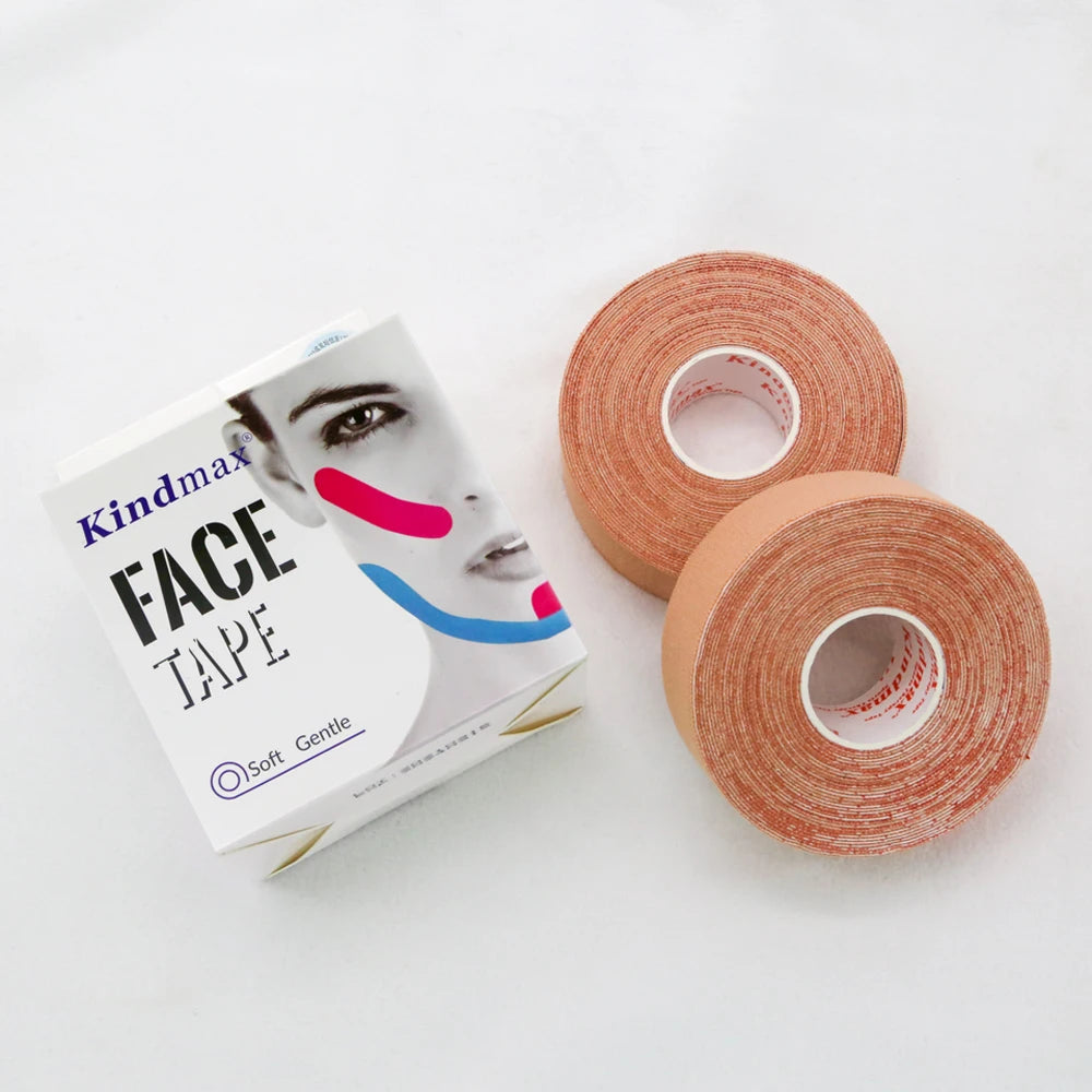 Kindmax Kinesiology Tape for Face V Line and Neck Eyes Area Lifting Wrinkle Remover Tape Skin Color 2 Rolls Dropship