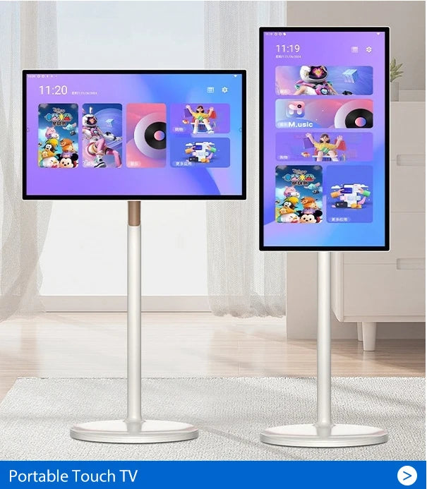 TikTok Most Popular  24 Inch Smart Diode Screen Touch Portable TV Wireless Mobile Monitor Is Suitable for Indoor and Outdoor Use 32-Inch Incell Smart Television Rotate 4+64G Android13 LED Backlight Portable 1920*1080 HDTV Whi