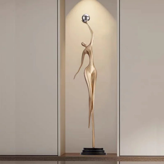 Villa Home Black/Blue/Gold Color 100X29X17CM Abstract Figure Art Sculpture Ornaments Living Room Entrance Foyer Home Decorations Floor-Standing Home Decoration Supplies