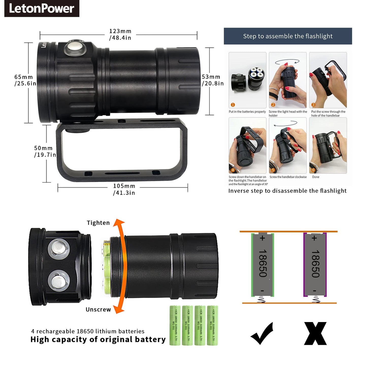 Professional Underwater 27 LED Photography Light Highlight Lamp 20000 Lumens Diving Flashlight 100M Waterproof Video Camera torch