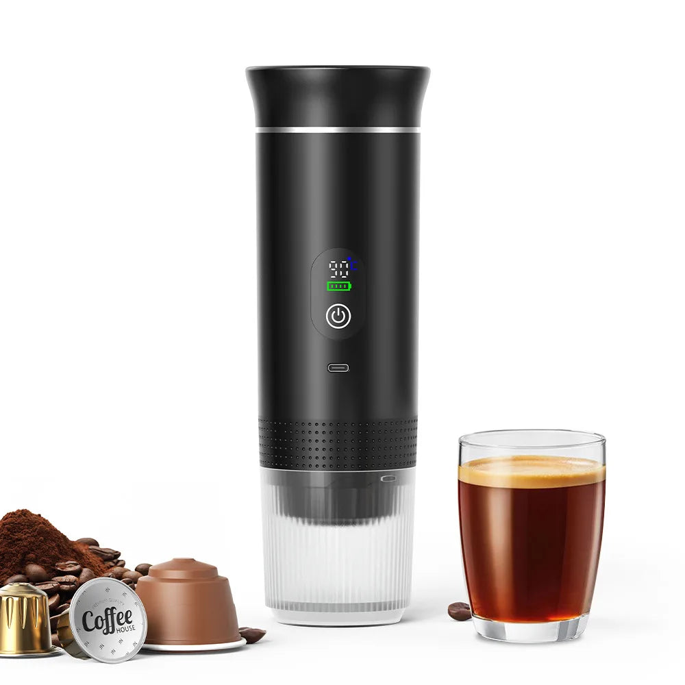 20 Bar Powerful USB Rechargeable Electric Coffee Espresso Maker with Hot Water System for Holiday Entertaining Outdoor Travel Camping Beach Picnic Coffee Maker Machine Home Office Drinkware Accessories