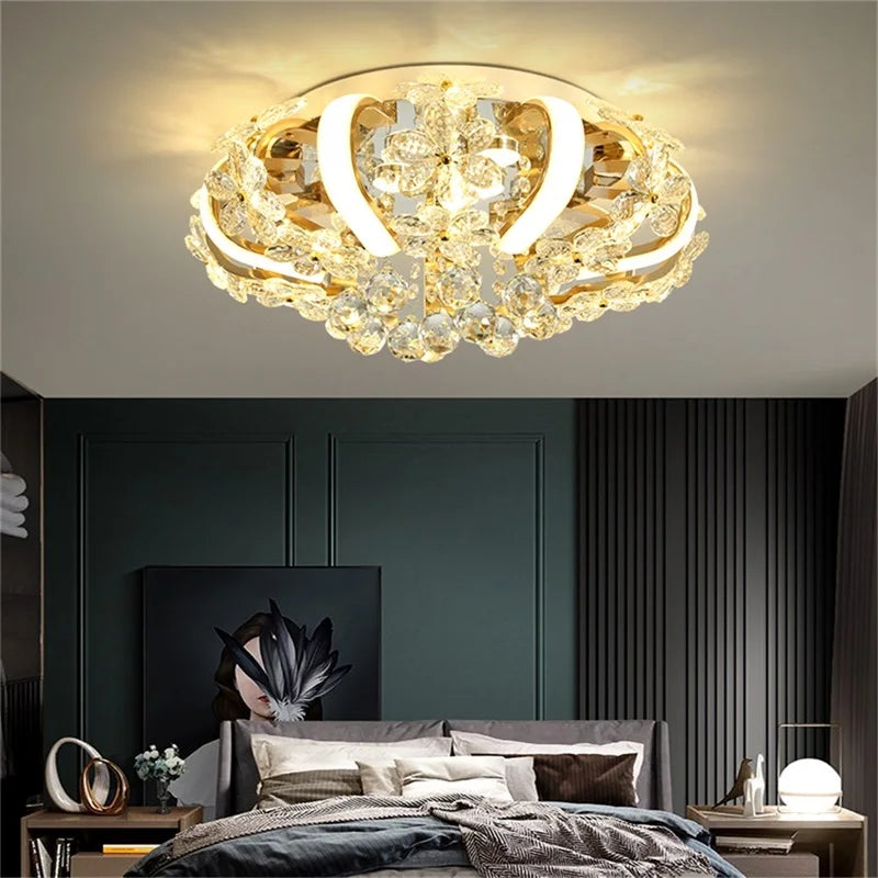 NEW Home Villa Luxury Ceiling Chandelier Creative Lights Ceiling Contemporary Gold  Crystal Lamp Fixtures LED for Home Living Bed Room