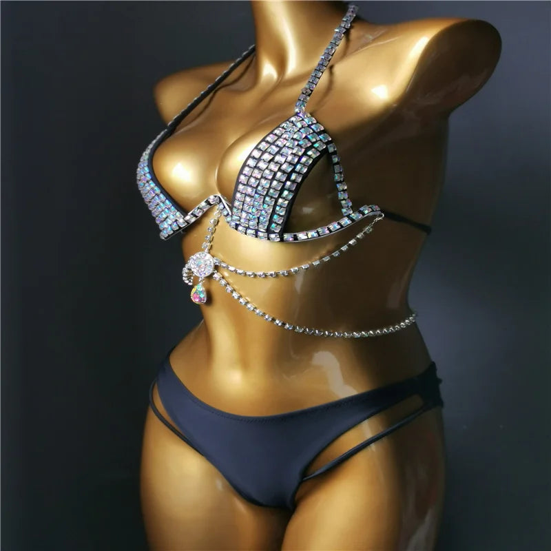 Diamond Bikini Set New Style Sexy Women Swimwear Rhinestone Bathing Suit Bling Stones Hot Beachwear Bikini