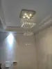 HOT SALE Villa Home Italian Design Art Decoration Modern K9 Crystal Pendant Lights with Tassel Square Ceiling Light Suitable for Customized Design of Villas Staircases Hotels Living Room Long Luxury Chandelier