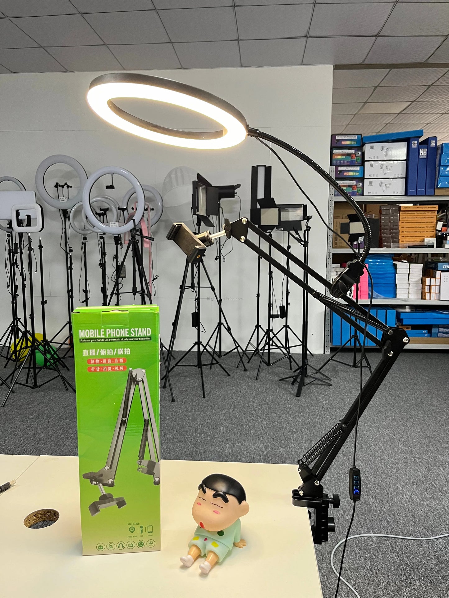 NEW Arrivals 26cm LED Beauty Ring Light Set Aluminum Alloy for Desk Selfies TikTok YouTube Videos Creation Mobile Phones Holder Camera Rack Stand Live Streaming Home Studio Supplies