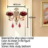 Villa Home Luxury European Red Crystal Wall Lamp Luxury Living Room Bedroom Bedside Lamp Background Wall Corridor Villa Hotel Lighting