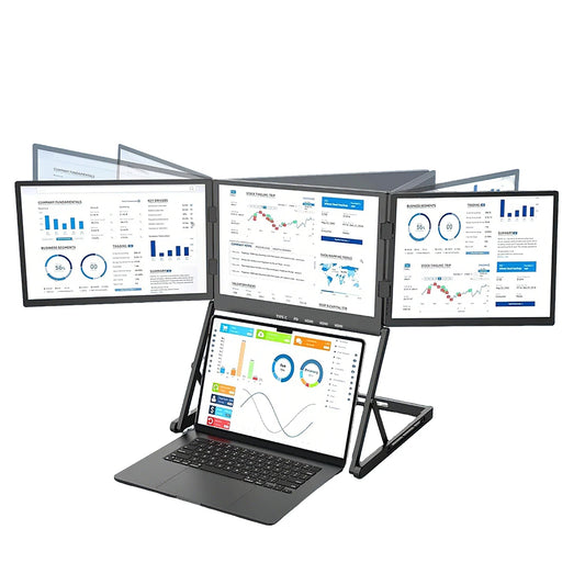 New 14/15'6inch Touch Screen 3 Monitors Metal 60hz Fhd Type C Portable Foldable Computer Laptop Triple Screen External Display Monitor Windows Mac Laptop Switch Xbox Home Office Business Electronic Supplies