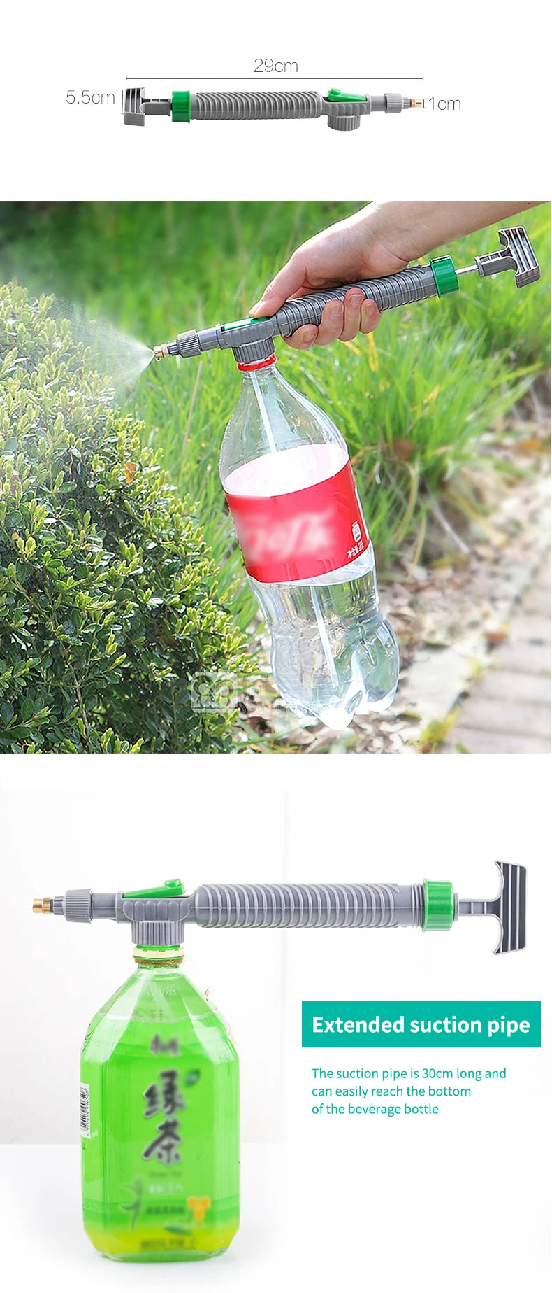 NEW Arrivals High Pressure Air Pump Manual Sprayer Adjustable Drink Bottle Spray Head Nozzle Garden Plants Flowers Watering Tool Sprayer Agriculture Tools Gardening Supplies