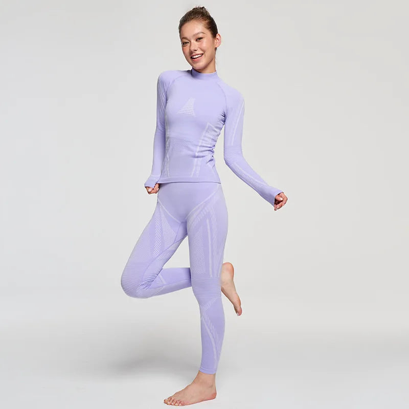 2 PCS Set S-2XL 7 Colors Custom Men's Women's Merino Wool Winter Ski Underwear Quick Dry Outdoor Skiing Riding Hiking Ice Hockey Thermal Underwear Set Winter Sports Apparel Suit