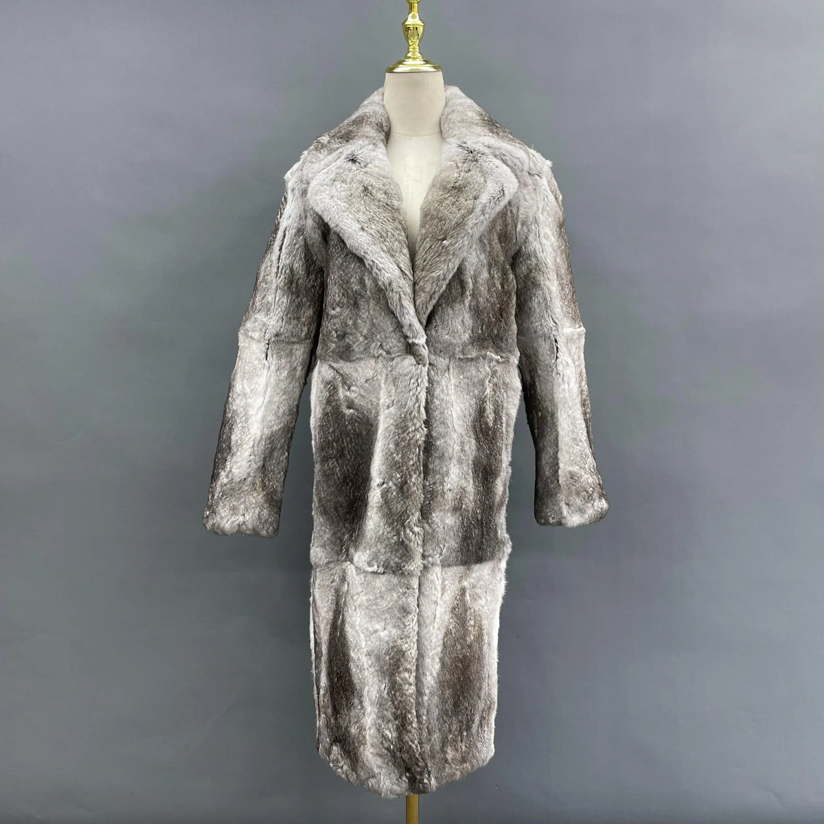 BEST PRICE Gray/Brown Color S-XL  Men's Real Natural Mink Fur Long Coat With Lapel Men's Rabbit Fur Coat Christmas Gift for Husband Lover Boyfriend Gentleman Winter Luxury Apparel Supplies