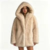 S-4XL Plus Size 5 Colors  Pure White Faux Fox Fur Coat Women Regular Oversized Big Hood Fluffy Plush Thick Warm Eco-Friendly Breathable Winter Outerwear Jackets Women Winter Apparel Supplies
