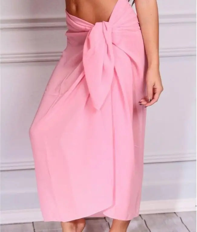 Plain Large Free Size 180cm x 100cm Sarong Beach Water Pool  Cover Up Skirts Scarves Swimwear Wrap Pareo Women Sexy Swimsuit Cover Ups
