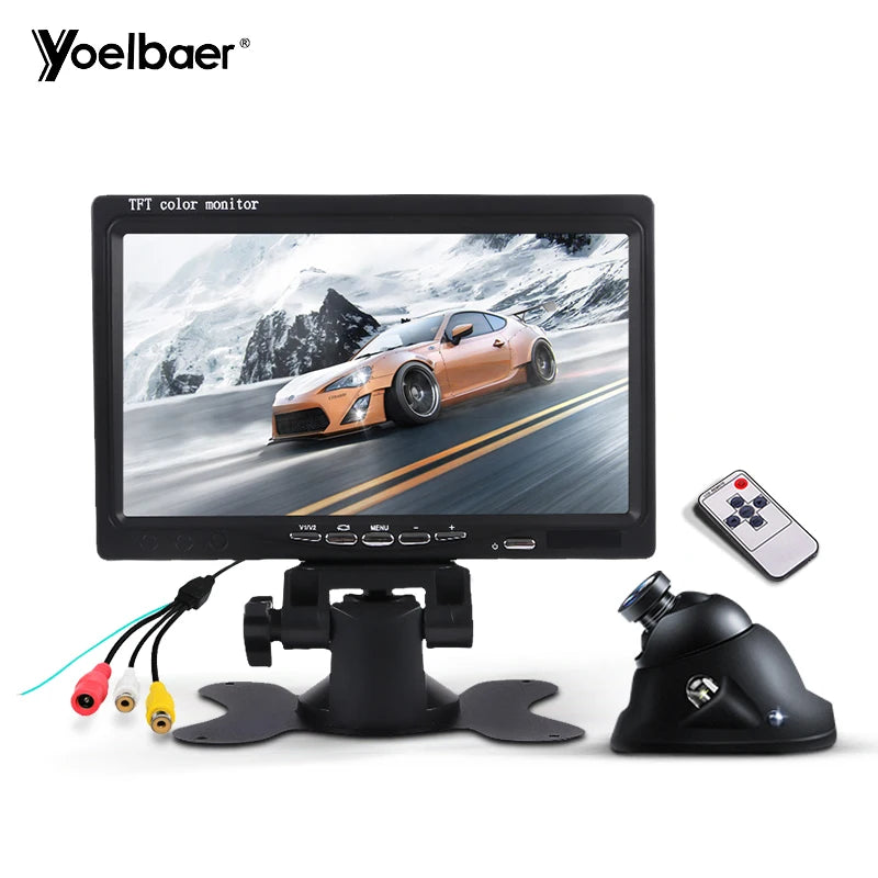 NEW Arrivals Cars Trucks Set DC 12-24V Digital Wireless Camera System Pedestrian Human Detection 7 Inch LCD Screen DVR Recorder Kit Cordless Rear View Reverse Truck Car Backup Camera Vehicles Security Supplies