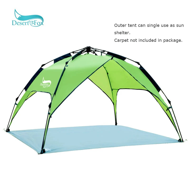 Automatic Camping Tent, 3-4 Person Family Tent Double Layer Instant Setup Portable Backpacking Tent for Hiking Travel