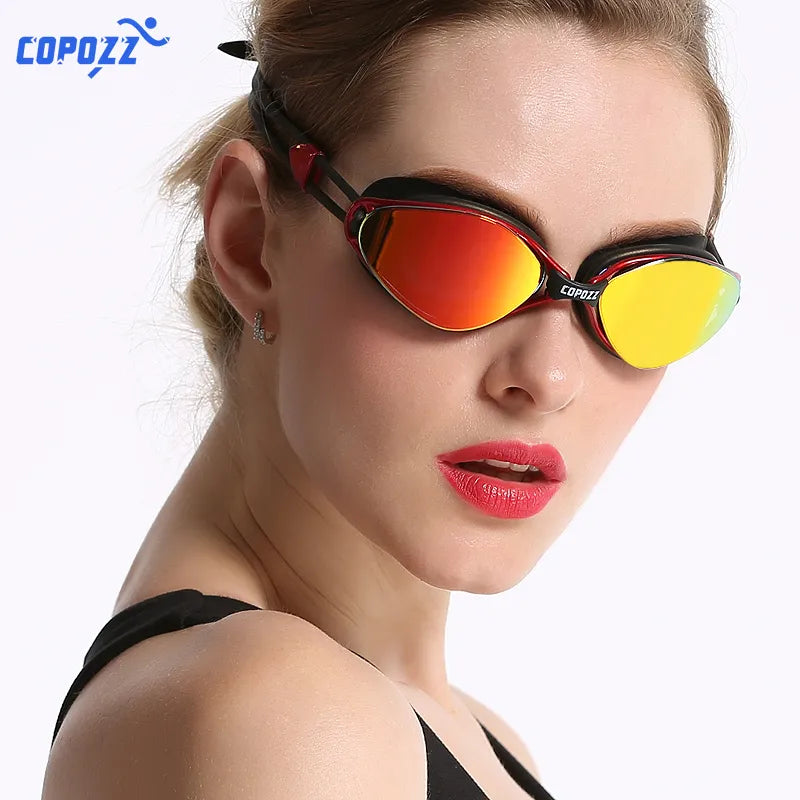 COPOZZ Adult Men Women Swimming Goggles Anti-Fog UV Protection Adjustable Swimming glasses Professional Waterproof Swim Eyewear