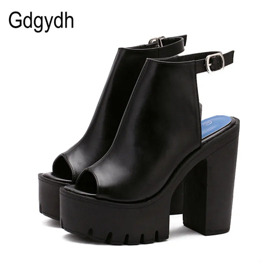Hot Sale Italian European Women Ladies Summer Shoes Slingbacks High Heels Sandals Platform Casual Shoes for Party New Black Size 35-42 Female Girls Casual Footwear Supplies Streetwear Shoes Products