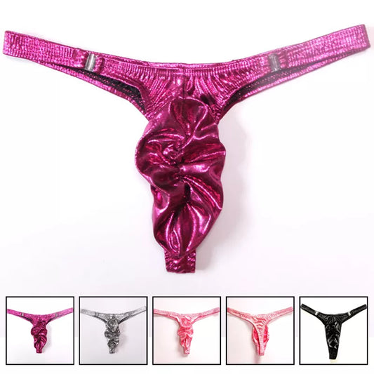 hot Mens Lingerie Gay Jockstrap Tanga Thong Men Shiny  Ruched Pouch Panties G-string Thong Bikini Underwear for Men