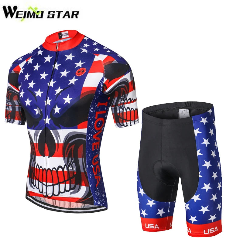 UK USA Team Bike Bicycle Cycling Clothing Cycling Jersey Cycling Shorts Cycling Jersey Sets Women's Men's MTB Shorts Pad