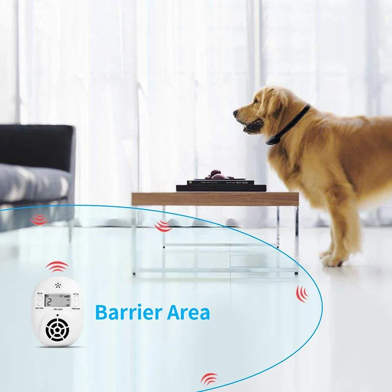 2 in 1 Wireless Electronic Pet Dog Fence Indoor Pet Barriers Management System with Pest Repellent Dog Training Collar Receivers